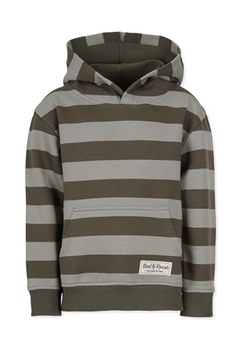 Band of Rascals Kinder Kapuzenpullover Striped aus Bio-Baumwolle, Olive-moos, Gr. 122/128 von Band of Rascals