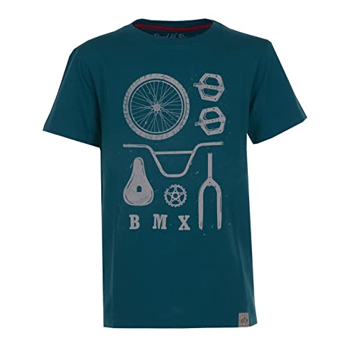 Band of Rascals Kinder Kurzarm T-Shirt BMX Parts aus Bio-Baumwolle, Dark-Petrol, Gr. 140 von Band of Rascals