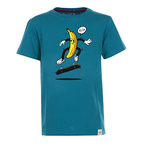 Band of Rascals Kinder Kurzarm T-Shirt Banana Flip aus Bio-Baumwolle, Petrol, Gr. 110/116 von Band of Rascals