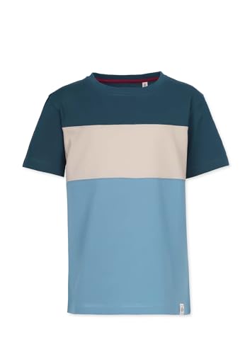 Band of Rascals Kinder Kurzarm T-Shirt Block aus Bio-Baumwolle, Dark-Petrol-Aegean-Blue, Gr. 98/104 von Band of Rascals