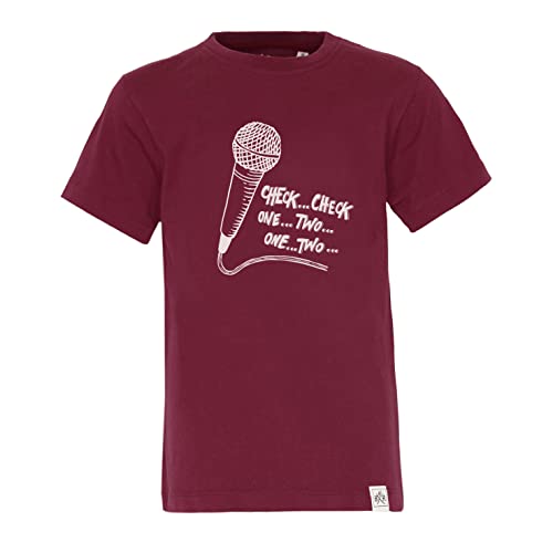 Band of Rascals Kinder Kurzarm T-Shirt Check Check aus Bio-Baumwolle, Bordeaux, Gr. 140 von Band of Rascals