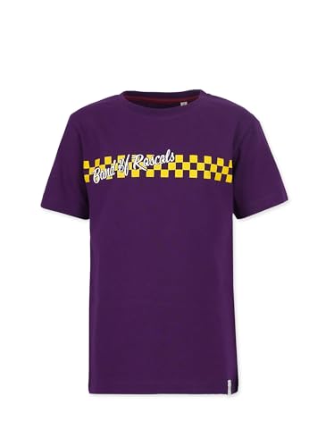 Band of Rascals Kinder Kurzarm T-Shirt Checker aus Bio-Baumwolle, Dark-Purple, Gr. 110/116 von Band of Rascals