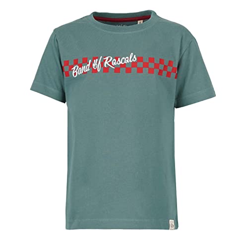 Band of Rascals Kinder Kurzarm T-Shirt Checker aus Bio-Baumwolle, sage, Gr. 140 von Band of Rascals