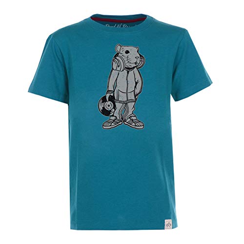 Band of Rascals Kinder Kurzarm T-Shirt DJ aus Bio-Baumwolle, Petrol, Gr. 140 von Band of Rascals