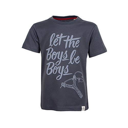 Band of Rascals Kinder Kurzarm T-Shirt Let The Boys Be Boys aus Bio-Baumwolle, Grey, Gr. 122/128 von Band of Rascals