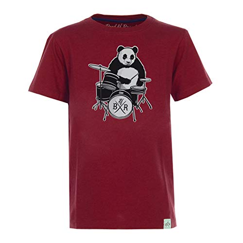Band of Rascals Kinder Kurzarm T-Shirt Panda aus Bio-Baumwolle, Brick-red, Gr. 122/128 von Band of Rascals