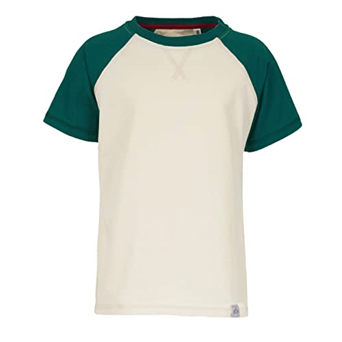 Band of Rascals Kinder Kurzarm T-Shirt Raglan aus Bio-Baumwolle, Cream-Racing-Green, Gr. 146 von Band of Rascals