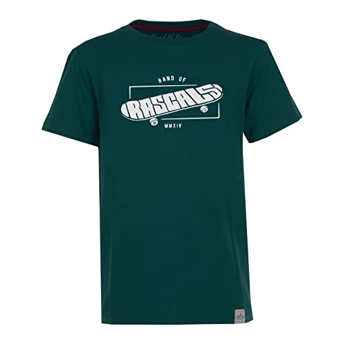 Band of Rascals Kinder Kurzarm T-Shirt Skateboard aus Bio-Baumwolle, Racing-Green, Gr. 158 von Band of Rascals