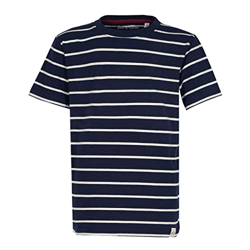 Band of Rascals Kinder Kurzarm T-Shirt Striped aus Bio-Baumwolle, Navy-beige, Gr. 134 von Band of Rascals