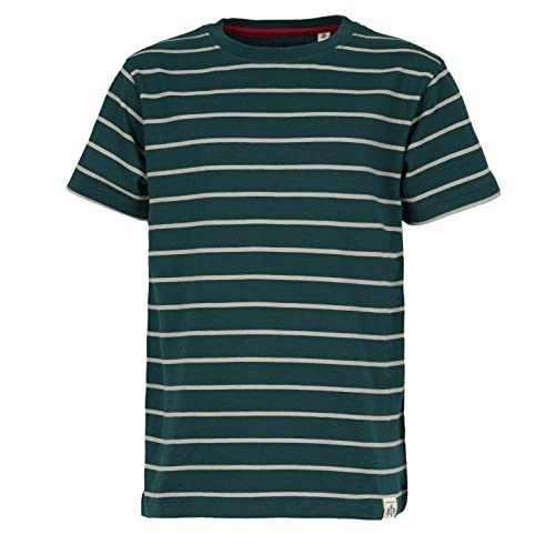 Band of Rascals Kinder Kurzarm T-Shirt Striped aus Bio-Baumwolle, Racing-Green-moos, Gr. 134 von Band of Rascals