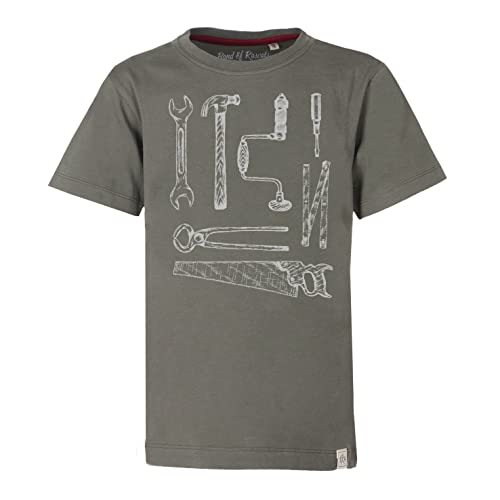 Band of Rascals Kinder Kurzarm T-Shirt Tools aus Bio-Baumwolle, Olive, Gr. 134 von Band of Rascals