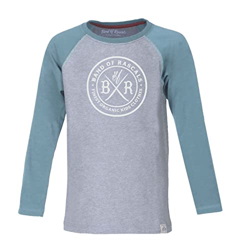 Band of Rascals Kinder Langarmshirt Circle Raglan aus Bio-Baumwolle, Dark-Grey-Arctic-Blue, Gr: 140 von Band of Rascals