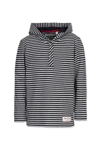 Band of Rascals Kinder Langarmshirt Striped Hooded aus Bio-Baumwolle, Black-Grey, Gr: 152 von Band of Rascals