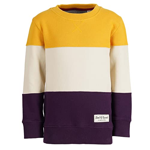 Band of Rascals Kinder Langarm Sweatshirt 3c Block aus Bio-Baumwolle, Mustard-Dark-Purple, Gr. 122/128 von Band of Rascals