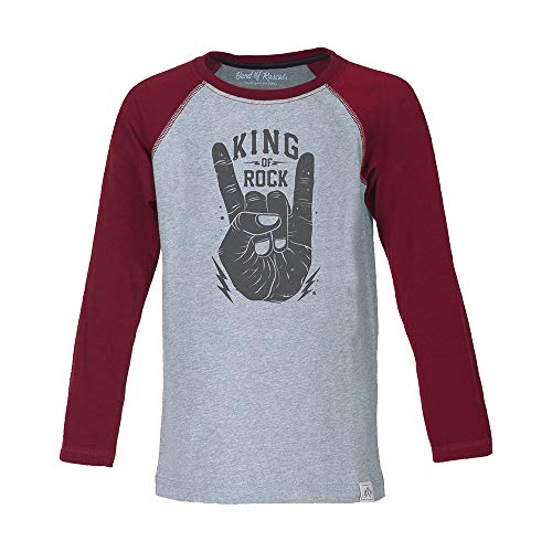 Band of Rascals Kinder Langarmshirt King of Rock Raglan aus Bio-Baumwolle, Brick-red, Gr: 110/116 von Band of Rascals