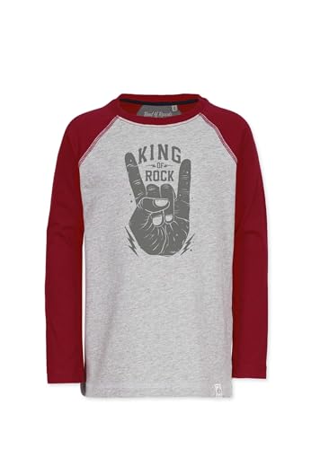 Band of Rascals Kinder Langarmshirt King of Rock Raglan aus Bio-Baumwolle, Brick-red, Gr: 146 von Band of Rascals