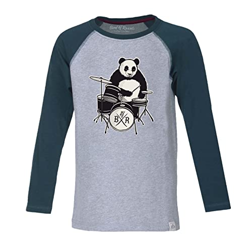 Band of Rascals Kinder Langarmshirt Panda aus Bio-Baumwolle, Dark-Petrol, Gr: 146 von Band of Rascals