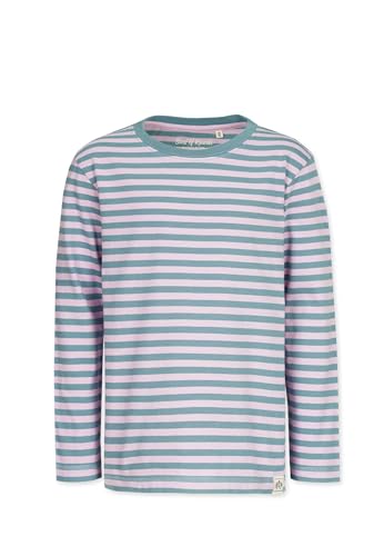 Band of Rascals Kinder Langarmshirt Striped aus Bio-Baumwolle, Chinois-Green-Faded-pink, Gr. 140 von Band of Rascals