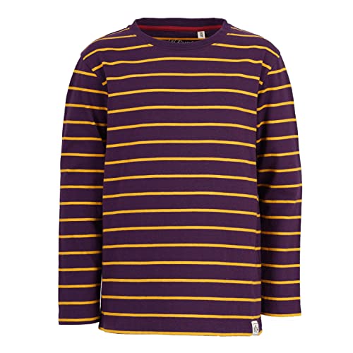 Band of Rascals Kinder Langarmshirt Striped aus Bio-Baumwolle, Dark-Purple-Mustard, Gr. 122/128 von Band of Rascals