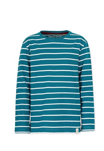 Band of Rascals Kinder Langarmshirt Striped aus Bio-Baumwolle, Petrol-Cream, Gr. 134 von Band of Rascals