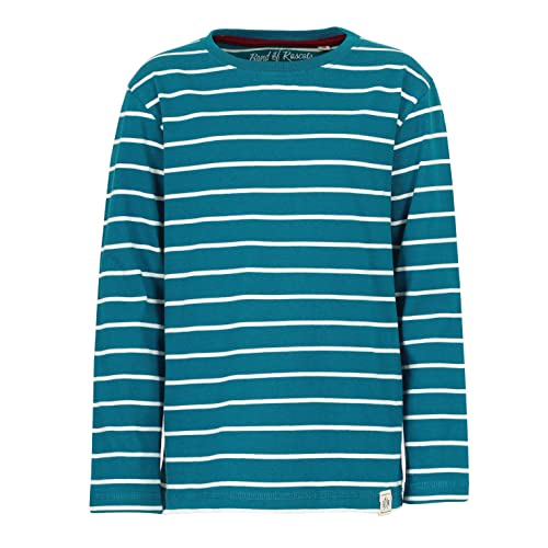 Band of Rascals Kinder Langarmshirt Striped aus Bio-Baumwolle, Petrol-Cream, Gr. 152 von Band of Rascals