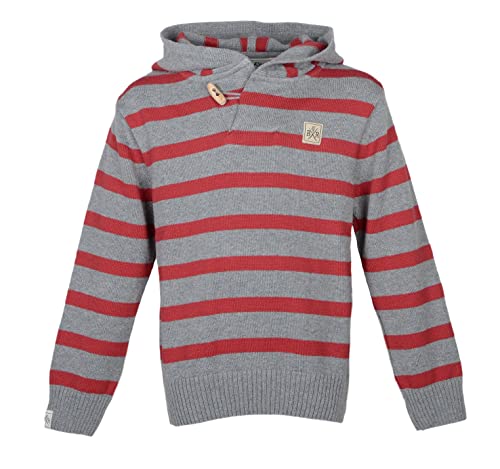 Band of Rascals Kinder Strickpullover Bars Strick aus Bio-Baumwolle, red-Grey, Gr. 134 von Band of Rascals