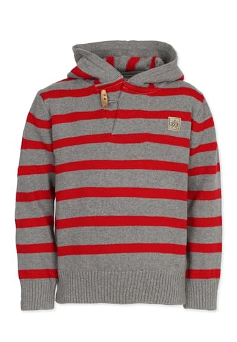 Band of Rascals Kinder Strickpullover Bars Strick aus Bio-Baumwolle, red-Grey, Gr. 146 von Band of Rascals