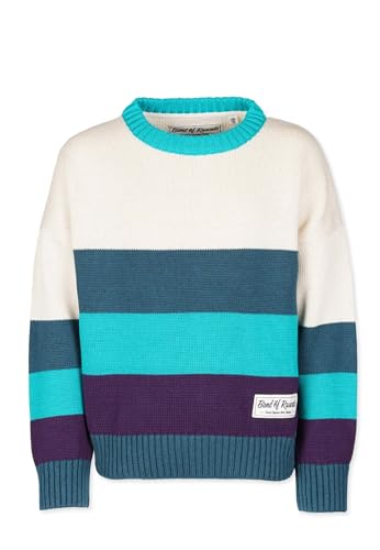 Band of Rascals Kinder Strickpullover Boxy Block aus Bio-Baumwolle, Cream-lila, Gr. 134 von Band of Rascals