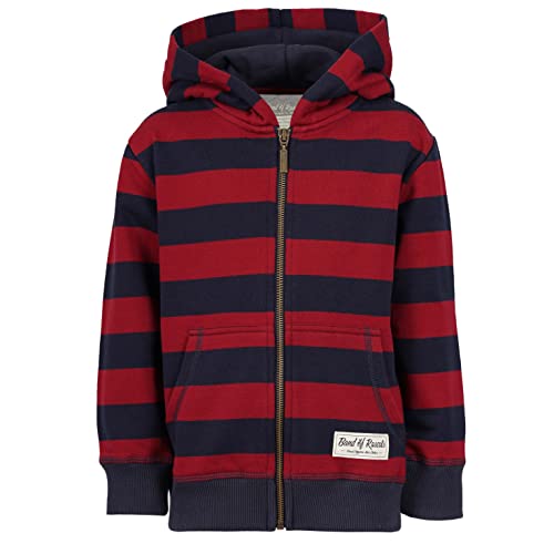 Band of Rascals Kinder Sweatjacke Striped Zip aus Bio-Baumwolle, Navy-red, Gr. 146 von Band of Rascals