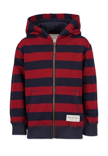 Band of Rascals Kinder Sweatjacke Striped Zip aus Bio-Baumwolle, navy-red, Gr. 140 von Band of Rascals