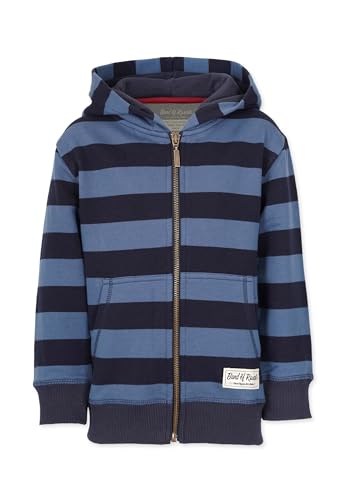 Band of Rascals Kinder Sweatjacke Striped Zip aus Bio-Baumwolle, Navy-Blue, Gr. 122/128 von Band of Rascals