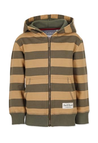 Band of Rascals Kinder Sweatjacke Striped Zip aus Bio-Baumwolle, Olive-Caramel, Gr. 134 von Band of Rascals