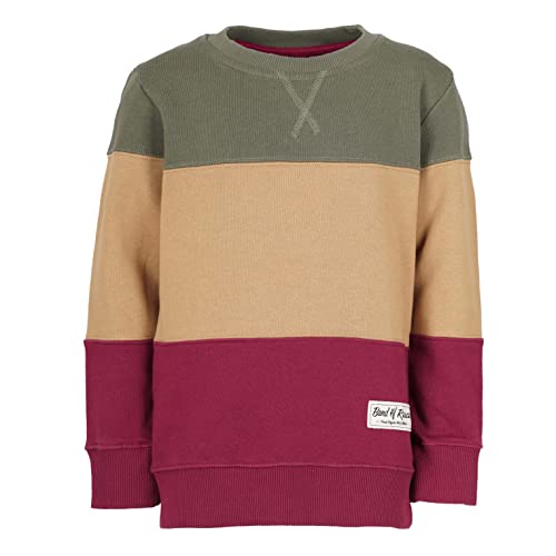 Band of Rascals Kinder Sweatshirt 3C Block aus Bio-Baumwolle, Olive-Bordeaux, Gr. 146 von Band of Rascals