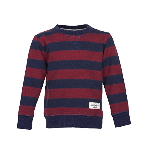 Band of Rascals Kinder Sweatshirt Striped aus Bio-Baumwolle, Navy-Brick-red, Gr. 110/116 von Band of Rascals