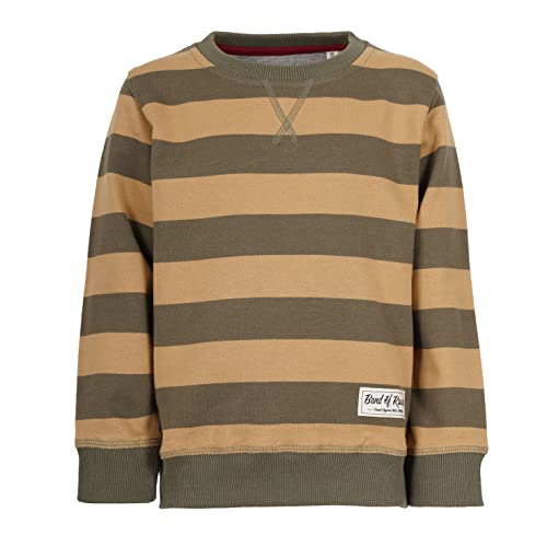 Band of Rascals Kinder Sweatshirt Striped aus Bio-Baumwolle, Olive-Caramel, Gr. 152 von Band of Rascals