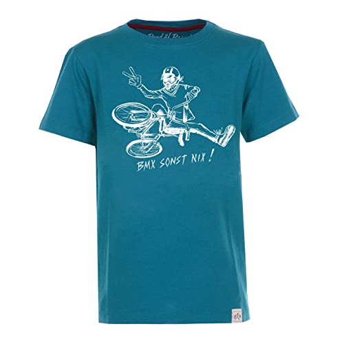 Band of Rascals Kinder Kurzarm T-Shirt BMX aus Bio-Baumwolle, Petrol, Gr. 122/128 von Band of Rascals