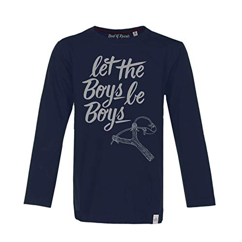 Band of Rascals Kinder Langarmshirt Let The Boys be Boys aus Bio-Baumwolle, Navy, Gr: 158 von Band of Rascals