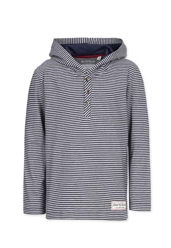 Band of Rascals Kinder Langarmshirt Striped Hooded aus Bio-Baumwolle, Navy-Grey, Gr: 158 von Band of Rascals