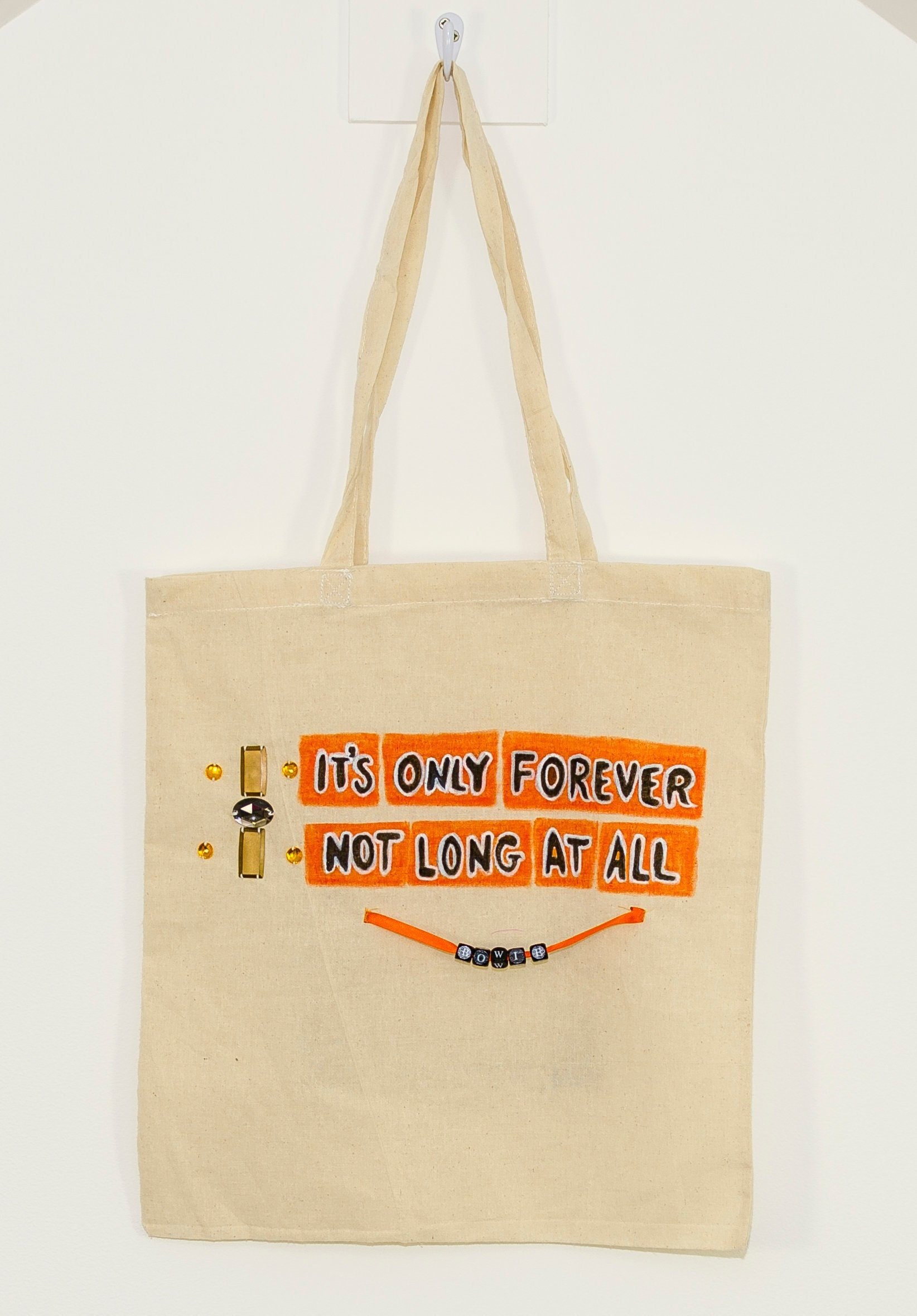 David Bowie Labyrinth Jim Henson Baumwolle Tote/Einkaufstasche Von Hand Genäht Und Bemalt David Bowie Labyrinth Jim Henson Baumwolle Tote/Einkaufstasche Von Hand Genäht Und Bemalt von BandMerchUK