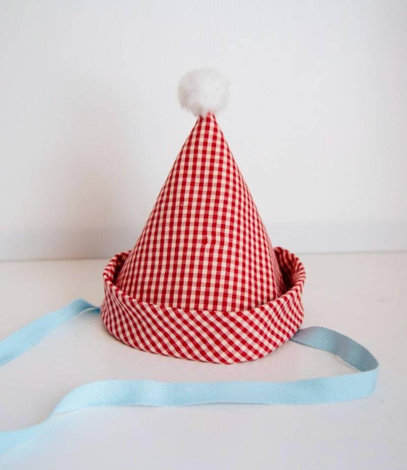 Gingham Clown Party Hut Baby Und Kinder Geburtstag Kostüm Handmade Dress Up Accessoire von BandOfTheWildShop