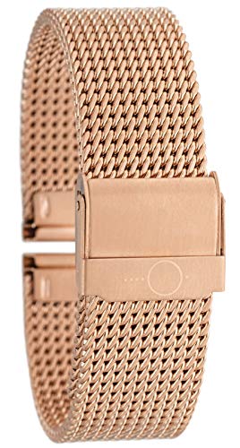18mm BandOh Edelstahl Milanaise Uhren Armband Rosé mit Sicherheitsverschluss 18mm BandOh Edelstahl Milanaise Uhren Armband Rosé mit Sicherheitsverschluss von Eichmüller since 1950