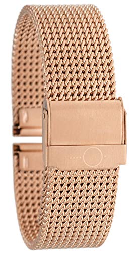 20mm BandOh Edelstahl Milanaise Uhren Armband Rosé mit Sicherheitsverschluss von Eichmüller