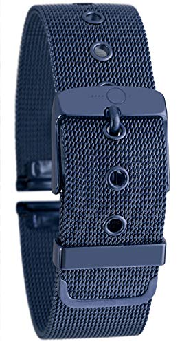 BandOh massives 18mm Edelstahl Milanaise Uhren Armband mit Dornschließe IP Blau von Eichmüller