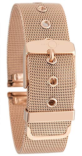 BandOh massives 18mm Edelstahl Milanaise Uhren Armband mit Dornschließe IP Rosé von BandOh