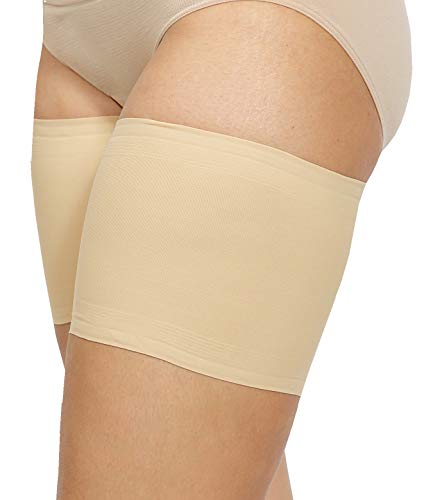 Bandelettes Original-Markenzeichen, Scheuerhemmende, Elastische Oberschenkelbänder, Verhindern Reibung am Oberschenkel. Beige Unisex 5.5". Größe D, X-Large (68-72cm) von Bandelettes