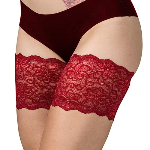 Bandelettes Original Warenzeichen, Sexy Anti-Scheurn, Elastische Oberschenkelbänder, Verhindern Reibung am Oberschenkel, Rot Dolce, Large, C (63-67cm) von Bandelettes