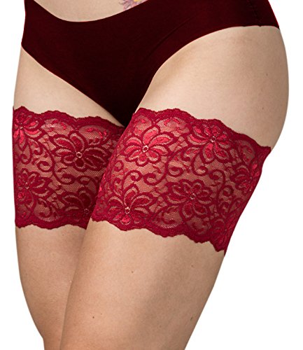 Bandelettes Original Warenzeichen, Sexy Anti-Scheurn, Elastische Oberschenkelbänder, Verhindern Reibung am Oberschenkel, Rot Dolce, X-Large, D (68-72cm) von Bandelettes