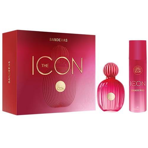 Banderas The Icon Woman Geschenkset EDP 100 ml + DEO150 ml – Langanhaltend – Eleganter und sinnlicher Duft – Vanille-, blumige und fruchtige Noten – Ideal für besondere Anlässe von BANDERAS