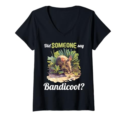 Damen Bandicoot Nasenbeutler T-Shirt mit V-Ausschnitt Damen Bandicoot Nasenbeutler T-Shirt mit V-Ausschnitt von Bandicoot Nasenbeutler Tier Shop