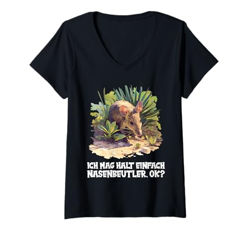Damen Bandicoot Nasenbeutler T-Shirt mit V-Ausschnitt Damen Bandicoot Nasenbeutler T-Shirt mit V-Ausschnitt von Bandicoot Nasenbeutler Tier Shop